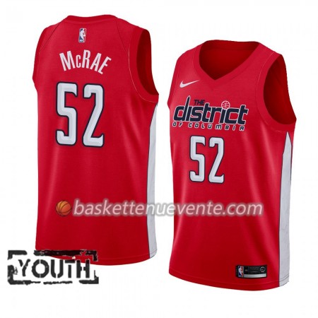 Maillot Basket Washington Wizards  Jordan Mcrae 52 2018-19 Nike Rouge Swingman - Enfant